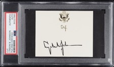 Lyndon B. Johnson Signed Autographed Index Card PSA/DNA AUTO 36th President USA picture