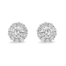 Memoire Blossom Collection Diamond Stud Earrings 1.52 ctw 18K White Gold picture