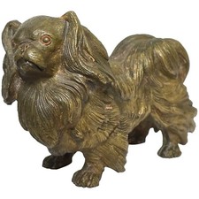 Antique Austrian Miniature Bronze Pekingese Dog Sculpture picture