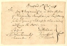 1777 dated Oliver Ellsworth signed Revolutionary War Pay Order - Connecticut A picture