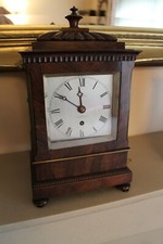 regency rosewood fusee silver dial library clock James Peters Cambridge 1830 picture