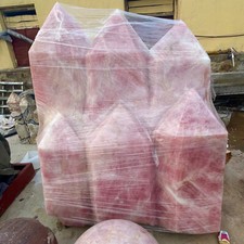 8536LB big natural pink rose quartz obelisk cluster crystal wand healing picture