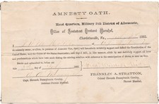 Official 1865 Oath of Allegiance for Virginia Governor Frederick W.M. Holliday picture