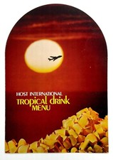 1980's Tiki TROPICAL DRINK Menu HOST INTERNATIONAL Hawaii Oahu Maui Airport picture
