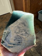 3144 Gemmy Faced Block Of Icy Blue-green Translucent Jadeite Jade From Guatemala picture