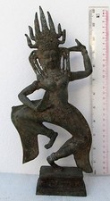 MAGNIFICENT Khmer Cambodia Bronze Dark Ages Goddess Apsara picture