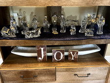 Gorham Crystal Nativity Set Complete - Ox - Angel of Light - Inn Keeper - Ram picture