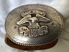 Vtg-Harley Davidson Belt & buckle *1960’s -rubies in description picture
