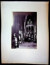 Westminster Abbey Coronation Chair & Poets Corner Albumen Photo 1900s England picture