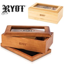RYOT Glass Top Screen Wood Storage Boxes | 3x5 4x7 Box Kannastor Jar Grinder NEW picture