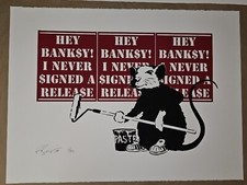 Hey Banksy I Never Signed A Release Signed #d Rene Gagnon Art Print Poster w COA picture