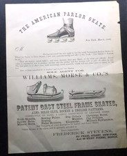 Unusual 1862 American Parlor Skate Broadside Roller Ice Skates Civil War Era picture