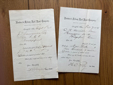 1872/74 two receipts BOSTON ALBANY RAILROAD CO 2 HOUSATONIC RAILROAD money draft picture