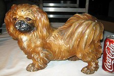 ANTIQUE HUBLEY TOY CO. USA CAST IRON PEKINGESE DOG ART STATUE SCULPTURE DOORSTOP picture