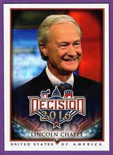 Decision 2016 Lincoln Chafee #15 - RARE CORRECTED LAST NAME SPELLING VARIATION picture