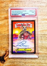 Travis Bazzana Bowman Chrome Garbage Pail Kids (GPK) Auto /10 PSA 9 🔥  picture