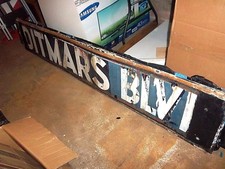 RARE NY NYC SUBWAY SIGN CIRCA 1917 PORCELAIN DITMARS AVE BOULEVARD IRT ELEVATED picture