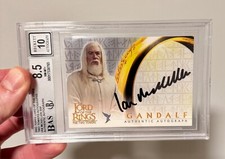 Topps Lord of the Rings Ian Mckellen Gandalf the White BGS 8.5/10 Autograph picture