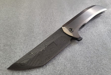 Peter Rassenti & Barker Knives Hogosha, WavePool Damascus, Integral Ti Frame picture