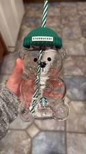 NEW Starbucks 2025 Holiday Bearista Glass Bear Cup Tumbler - Limited Edition picture
