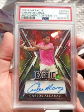 PSA 10 Carlos Alcaraz 1/1 AUTO Real ROOKIE Autograph 2023 Exotic RC Leaf POP1 picture
