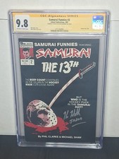 SIGNED BY KANE HODDER SAMURAI FUNNIES #2 1ST UNAUTHORIZED JASON VOORHEES CGC 9.8 picture