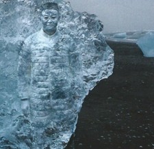Moncler Italian Luxury Fashion Skiwear Print Ad, 2-Page, Camouflage Model, Ice picture
