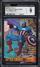 1995 SkyBox DC vs Marvel Comics CAPTAIN AMERICA CGC 9 ORIGINAL PROMO CARD(POP 3) picture