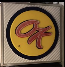 OK Used Car Sign Original General Motors Dealership Double Sided 1950s, 1960s picture