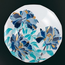 Kutani ware Large Bowl – “Seichō” (Peony Motif) Artist Yamagishi Taisei J picture