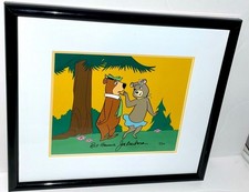 Hanna Barbera Cel Signed Yogi Bear Cindy Bear Flirting #21/300 Iraj Paran COA picture