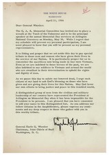 Lyndon Johnson 1966 Typed Letter Signed as President To Chairman of Joint Chiefs picture