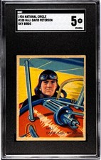 1934 R136 National Chicle Sky Birds #100: MAJ. DAVID PETERSON High # ~ SGC 5 picture