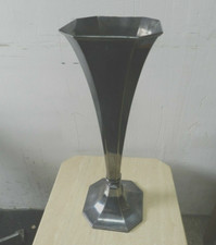 SPECTACULAR Vintage X-Large Art Deco NICKEL/SILVER 3551N HOLLYWOOD 2 DOZ, Vase picture
