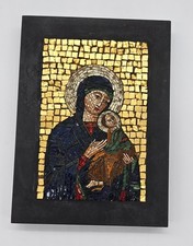 Antique Vatican Studios Italian Mosaic Madonna & Child #2599A Studio Del Mosaica picture