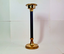 Vtg Antq Brass & Black Candlestick from Thailand 18.75” by 6