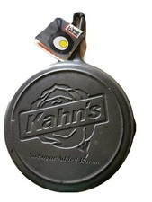 Vintage 10.25 Lodge Cast iron skillet Advertising Kahn's No sugar added bacon picture
