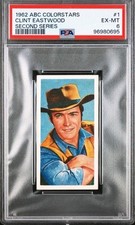 PSA 6 Clint Eastwood ROOKIE CARD 1962 Colorstars #1 ABC Minors Color Stars Rare picture