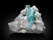 Aquamarine crystal with quartz and feldspar from shigar valley, skardu, Pakistan picture