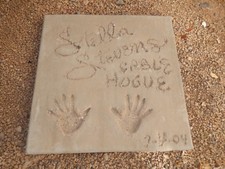 RARE Stella Stevens Cable Hogue SIGNED/HAND PRINT Tombstone Concrete Block picture