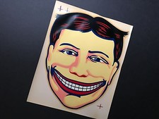 Vintage CONEY ISLAND STEEPLECHASE PARK FUNNY FACE DECAL / Rare, Mint / 9