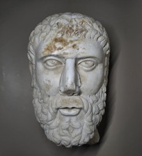 A VERY IMPORTANT AND RARE ROMAN MARBLE HEAD OF HERCULES OR A BARBARIAN. picture
