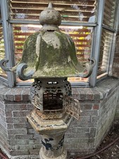 Ex Large Antique Japanese Cast Iron Toro Pagoda Garden Lantern Extreme SCARCITY picture