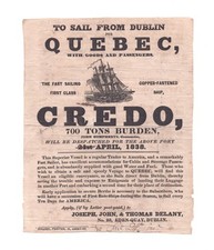 Illustrated broadside for passage to Quebec, Lower Canda from Dublin, April 1838 picture