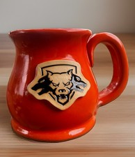 RARE, Tesla CYBERBEAST Sunset Hill Stoneware Pottery Coffee Mug; Blaze Orange picture