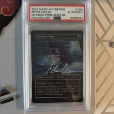 Transformers Optimus Prime Peter Cullen MTG SLD #1081 PSA double Auto RARE 🔥🔥 picture