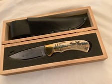 Puma American Wildlife color scrimshaw fixed blade. picture