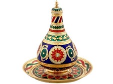 Antique French 18ct Gold and Hot Enamel Scent Bottle and Tray (1820) picture