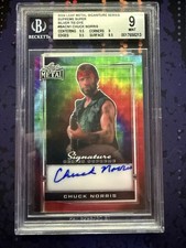 ONE OF A KIND CHUCK NORRIS SIGNED LEAF METAL CARD 1/1 picture