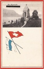 Ägerisee / Lake Aegeri, SWITZERLAND - 1924 - Flags of Switzerland & Zug Canton picture